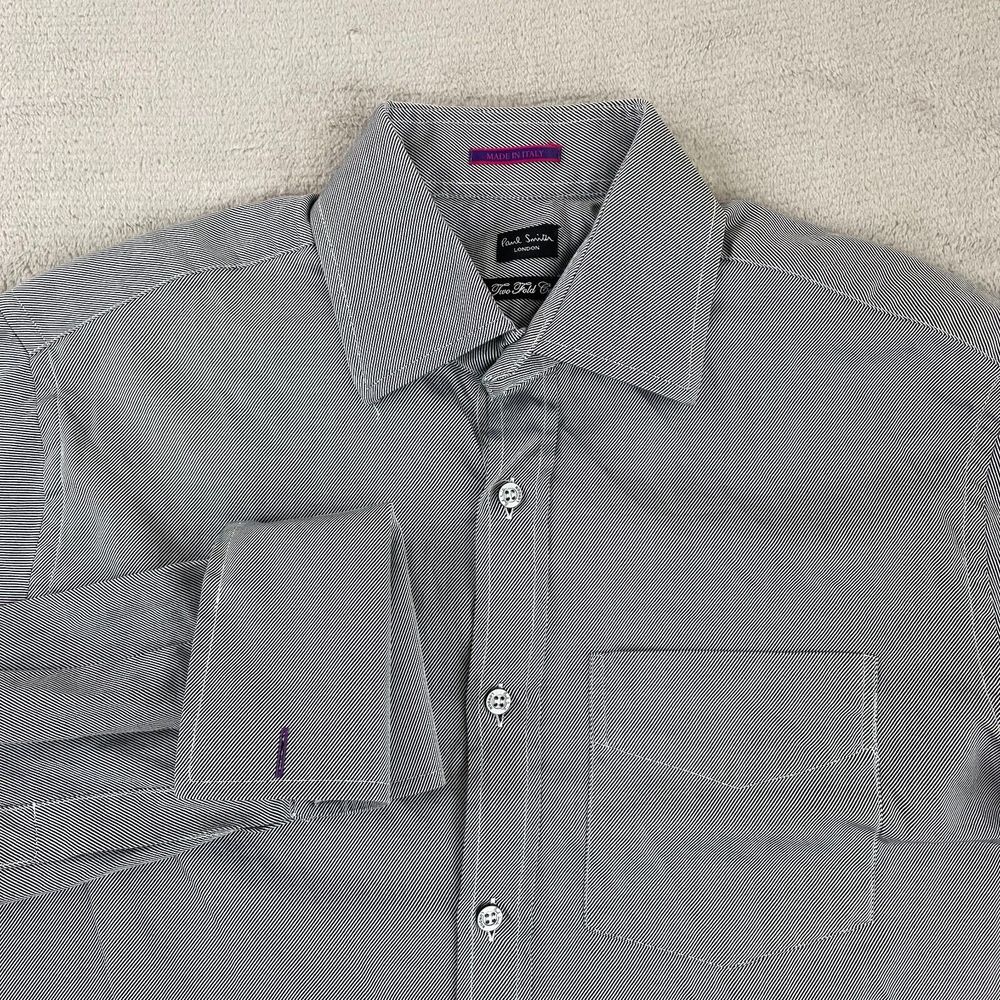 Paul Smith London Dress Shirt Men 15 38 Grey French Cuffs Made in Italy Designer